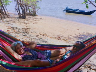 Kristine Kippins and her mom on Shell Beach in Guyana, 2017 (courtesy of Kristine A. Kippins)